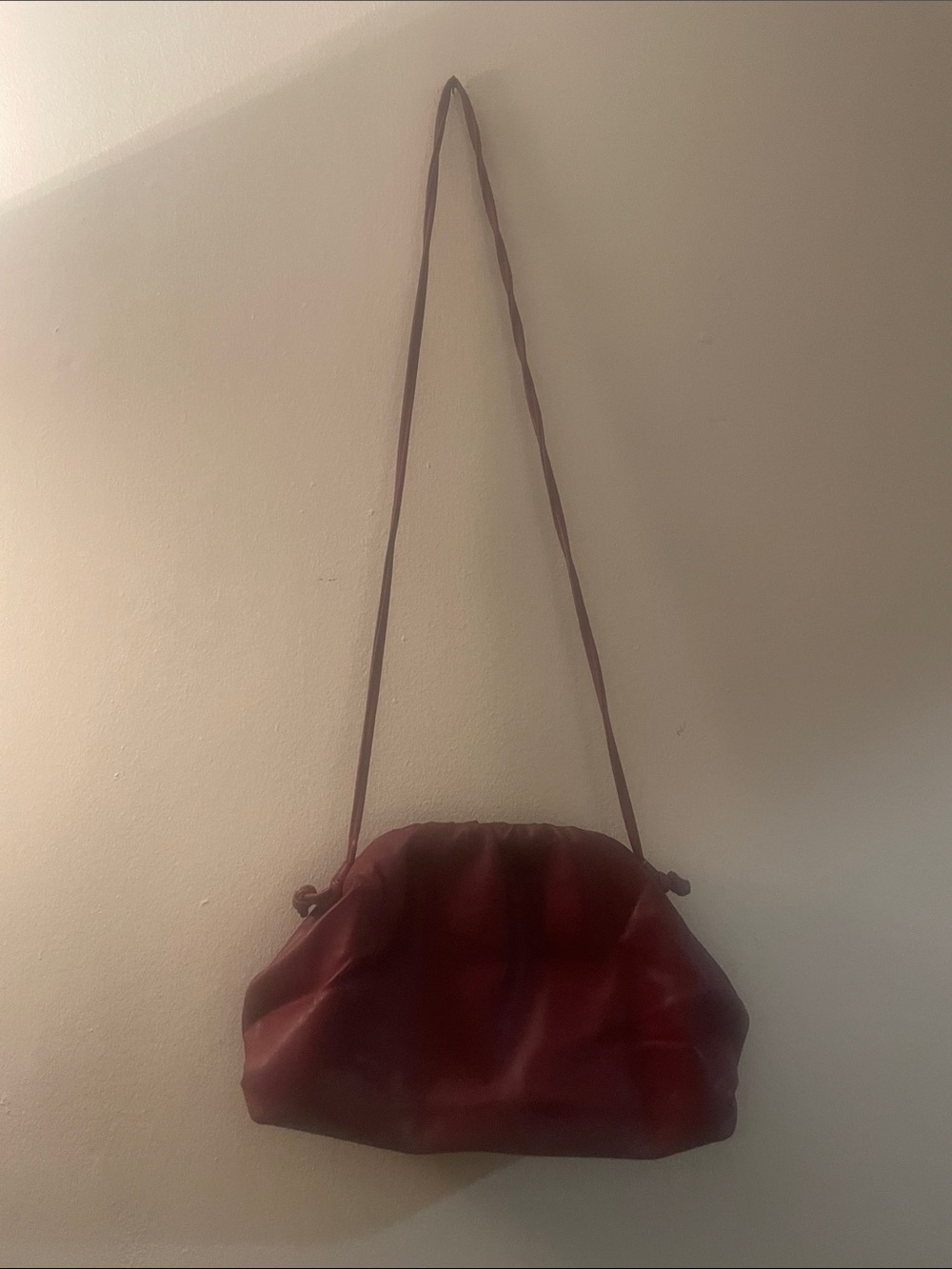 Source Unknown Burgundy Leather Shoulder Bag